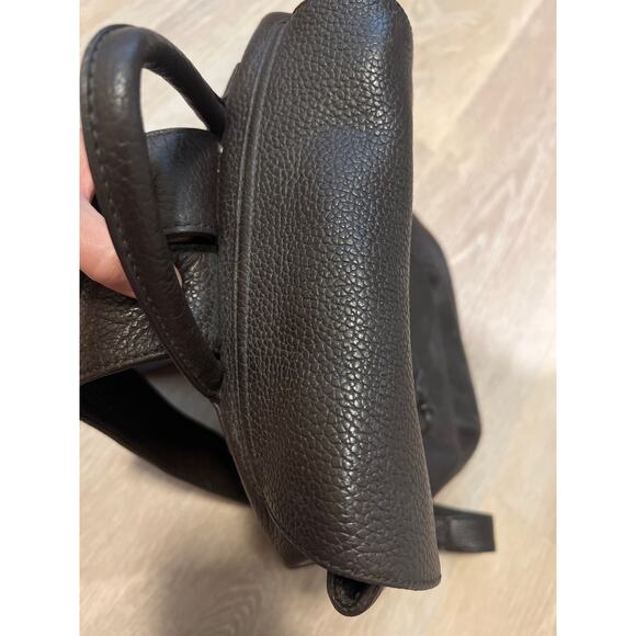 Eddie Bauer Backpack Pebbled Leather Brown Rucksack Drawstring Bag Vintage 90s - Picture 13 of 13